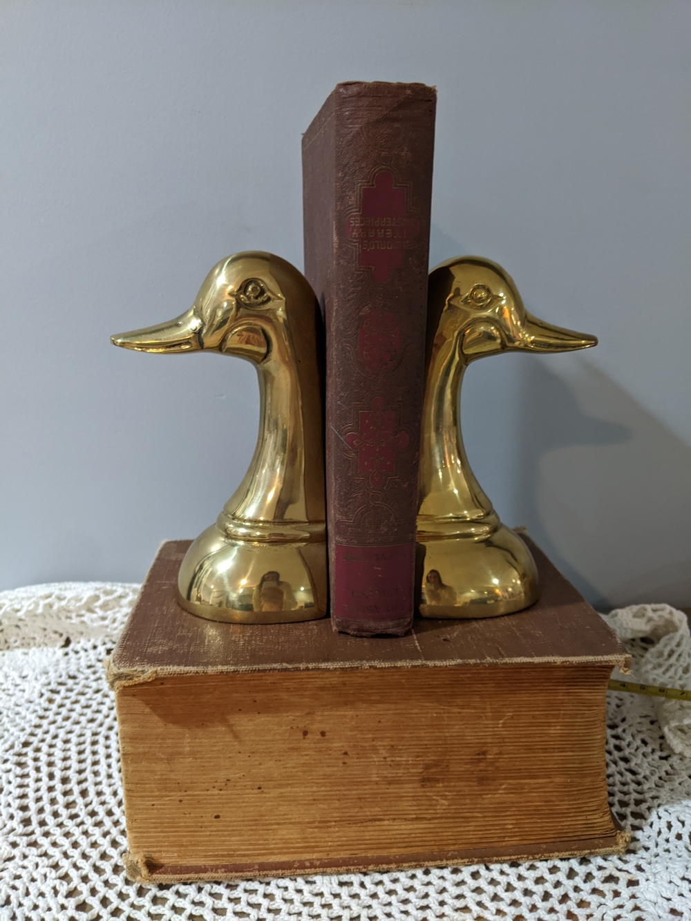 Vintage Solid Brass Duck Head Bookends - New Old Stock With Original Box - Picture 2 of 6